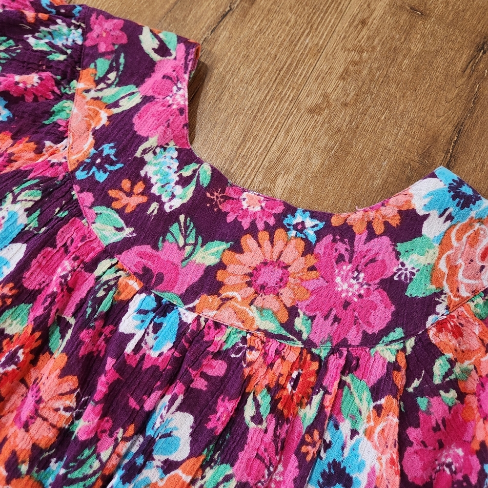Vtg Only Necessities womens floral midi mumu dress large vacationcore bohocore - Picture 9 of 9